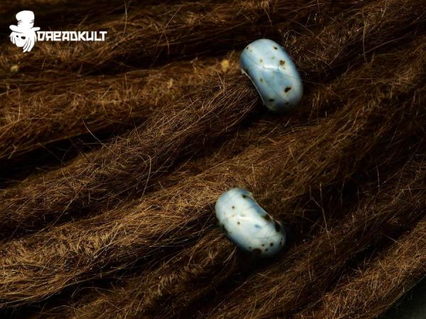 blaue Keramik Dreadperlen, Dreadbead, Dread Accessoire, Dreadperle, Dreadschmuck, Gypsy, Goa, Goaschmuck, Dreadkult, Dreadfarm, Hippie, Hippieschmuck, Goa, Goaschmuck, Dread Camo Cap